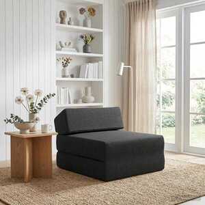 Imagine vidaXL Canapea Pat Pliabilă Negru 60 x 70 x 41 cm Țesătură