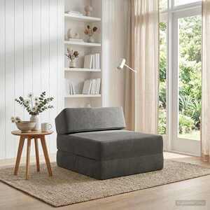Imagine vidaXL Canapea Pat Pliabilă Gri închis 60 x 70 x 41 cm Țesătură