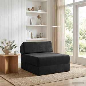 Imagine vidaXL Canapea Pat Pliabilă Negru 60 x 70 x 41 cm Țesătură