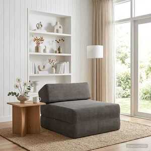 Imagine vidaXL Canapea Pat Pliabilă Gri deschis 60 x 70 x 41 cm Țesătură