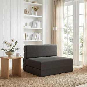 Imagine vidaXL Canapea Pat Pliabilă Gri închis 70 x 72 x 60 cm Țesătură