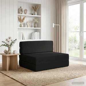 Imagine vidaXL Canapea Pat Pliabilă Negru 70 x 72 x 60 cm Țesătură