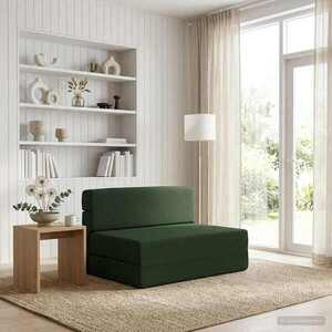 Imagine vidaXL Canapea Pat Pliabilă Verde închis 70 x 72 x 60 cm Țesătură