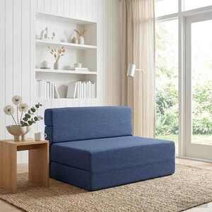 Imagine vidaXL Canapea Pat Pliabilă albastru 70 x 72 x 60 cm Țesătură