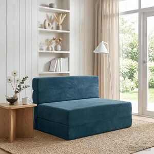 Imagine vidaXL Canapea Pat Pliabilă albastru 70 x 72 x 60 cm Țesătură