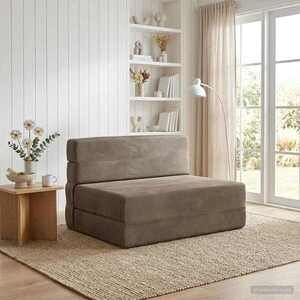Imagine vidaXL Canapea Pat Pliabilă Gri deschis 70 x 72 x 60 cm Țesătură