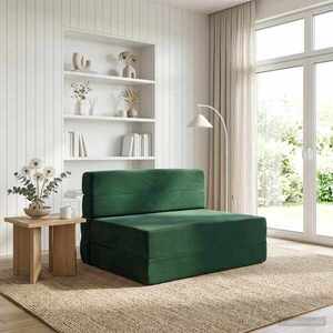 Imagine vidaXL Canapea Pat Pliabilă Verde închis 70 x 72 x 60 cm Țesătură