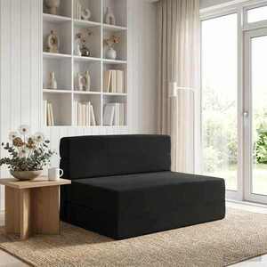 Imagine vidaXL Canapea Pat Pliabilă Negru 70 x 72 x 60 cm Țesătură