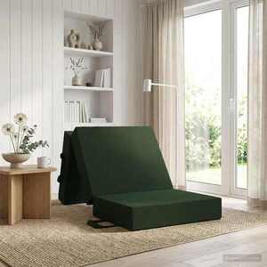 Imagine vidaXL Canapea Pat Pliabilă 75 x 63 x 45 cm Verde închis