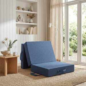 Imagine vidaXL Canapea Pat Pliabilă 75 x 63 x 45 cm albastru