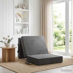 Imagine vidaXL Canapea Pat Pliabilă 75 x 63 x 45 cm Gri închis
