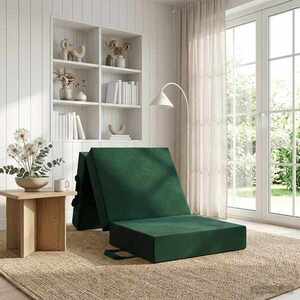 Imagine vidaXL Canapea Pat Pliabilă 75 x 63 x 45 cm Verde închis