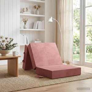 Imagine vidaXL Canapea Pat Pliabilă 75 x 63 x 45 cm Roz
