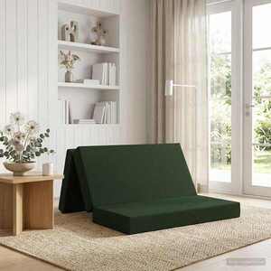 Imagine vidaXL Canapea Pat Pliabilă 120 x 67 x 45 cm Verde închis