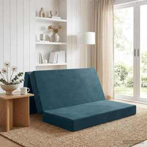 Imagine vidaXL Canapea Pat Pliabilă 120 x 67 x 45 cm albastru