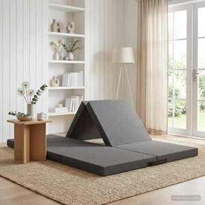 Imagine vidaXL Canapea Pat Pliabilă 140 x 67 x 15 cm Gri deschis