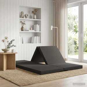 Imagine vidaXL Canapea Pat Pliabilă 140 x 67 x 15 cm Gri închis