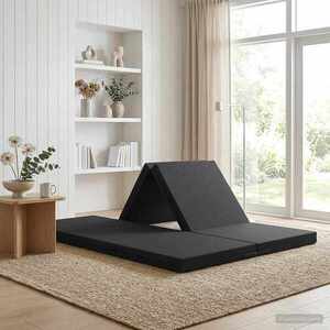 Imagine vidaXL Canapea Pat Pliabilă 140 x 67 x 15 cm Negru