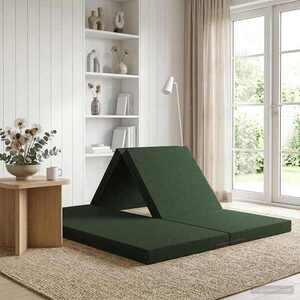 Imagine vidaXL Canapea Pat Pliabilă 140 x 67 x 15 cm Verde închis
