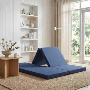 Imagine vidaXL Canapea Pat Pliabilă 140 x 67 x 15 cm albastru