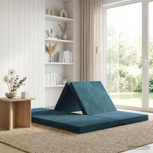 Imagine vidaXL Canapea Pat Pliabilă 140 x 67 x 15 cm albastru