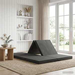 Imagine vidaXL Canapea Pat Pliabilă 140 x 67 x 15 cm Gri închis