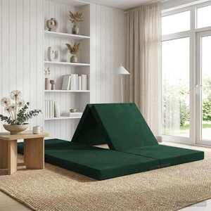 Imagine vidaXL Canapea Pat Pliabilă 140 x 67 x 15 cm Verde închis