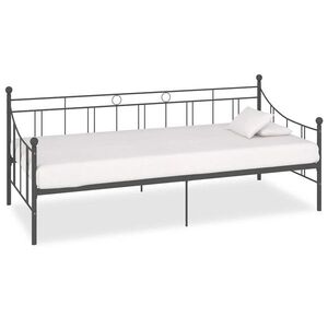 Imagine vidaXL Cadru de pat, gri, 90 x 200 cm, metal