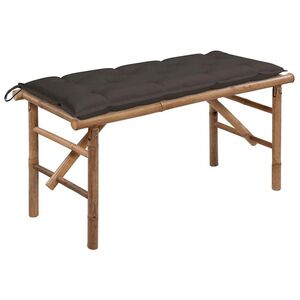 Imagine vidaXL Bancă de grădină pliabilă cu pernă, 118 cm, bambus