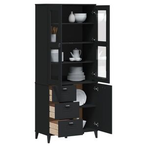 Imagine vidaXL Dulap înalt „VIKEN”, negru, 80x40x190 cm, lemn masiv de pin