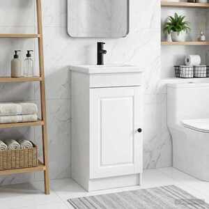 Imagine vidaXL Mobilă de baie cu chiuvetă Alb 42 x 40 x 84, 5 cm Lemn prelucrat
