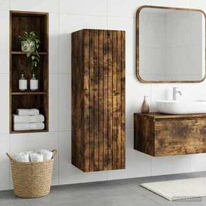 Imagine vidaXL Dulap Bathroom Montat pe Perete Stejar fumuriu