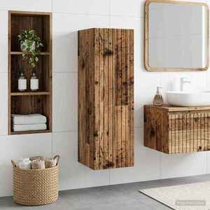 Imagine vidaXL Dulap Bathroom Montat pe Perete Lemn vechi 33 x 34, 5 x 100 cm
