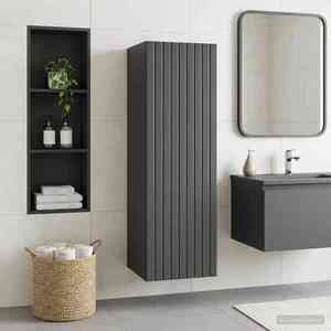 Imagine vidaXL Dulap Bathroom Montat pe Perete Negru 33 x 34, 5 x 60 cm