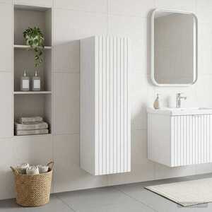 Imagine vidaXL Dulap Bathroom Montat pe Perete Alb foarte lucios