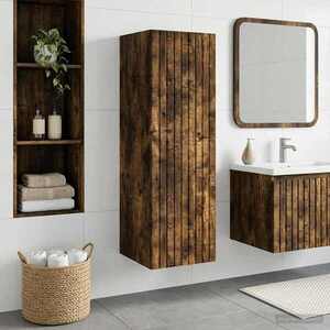 Imagine vidaXL Dulap Bathroom Montat pe Perete Stejar fumuriu
