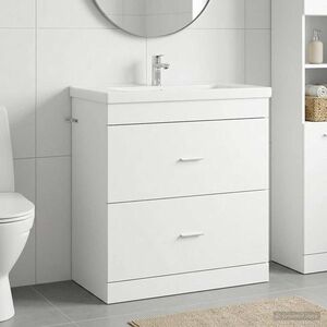 Imagine vidaXL Dulap sub chiuvetă pentru baie Alb 78, 5 x 37, 5 x 81 cm