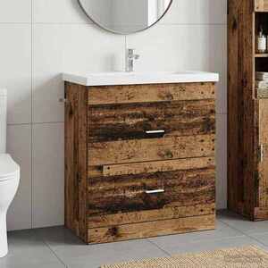 Imagine vidaXL Dulap sub chiuvetă pentru baie Lemn vechi 78, 5 x 37, 5 x 81 cm
