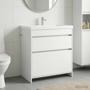 Imagine vidaXL Dulap sub chiuvetă pentru baie Alb 78, 5 x 37, 5 x 81 cm