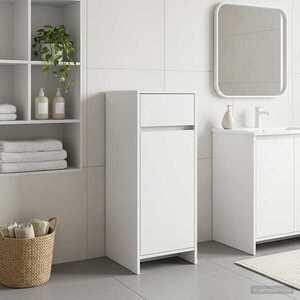 Imagine vidaXL Dulap de Baie Alb 35 x 36, 5 x 85 cm Lemn prelucrat