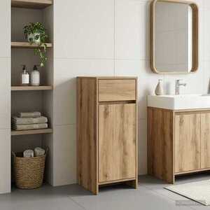 Imagine vidaXL Dulap de Baie Stejar Artizanal 35 x 36, 5 x 85 cm Lemn prelucrat