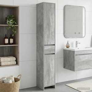 Imagine vidaXL Dulap de Baie Gri Beton 30 x 33 x 190 cm Lemn prelucrat