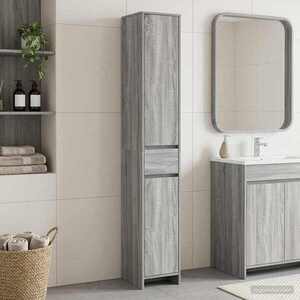 Imagine vidaXL Dulap de Baie Sonoma gri 30 x 33 x 190 cm Lemn prelucrat