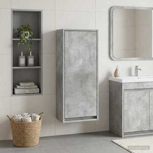 Imagine vidaXL Chiuvetă de baie suspendată Gri Beton 35 x 20 x 81 cm