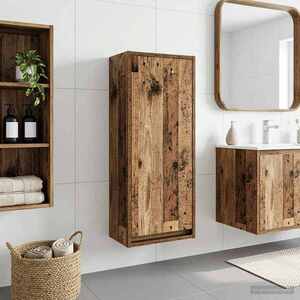 Imagine vidaXL Chiuvetă de baie suspendată Lemn vechi 35 x 20 x 81 cm