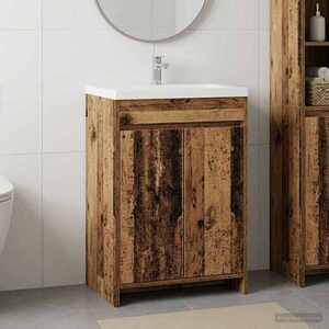 Imagine vidaXL Dulap sub chiuvetă pentru baie Lemn vechi 56 x 37, 5 x 81 cm