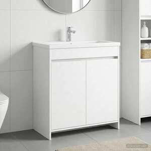 Imagine vidaXL Dulap sub chiuvetă pentru baie Alb 78, 5 x 37, 5 x 81 cm