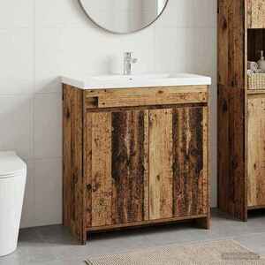 Imagine vidaXL Dulap sub chiuvetă pentru baie Lemn vechi 78, 5 x 37, 5 x 81 cm