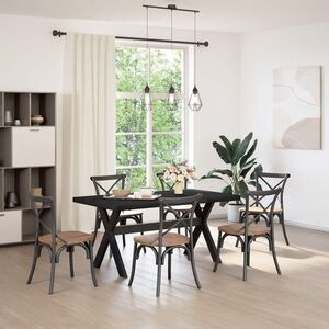 Imagine vidaXL Masă de dining NOAIN 160 cm Lemn masiv de pin Negru
