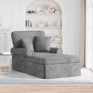 Imagine vidaXL Chaise Lounge cu fustă Gri deschis 157 x 91 x 91 cm ARES